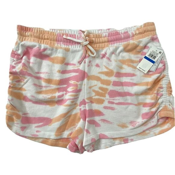1.STATE Women's XL Shorts Pull On Adjustable Stretch Waist Ruched Side Tie Dye - Picture 2 of 9